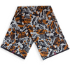 Burnt Orange & Black Abstract Print African Wax Cotton Fabric