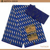 Shimmering Blue & Gold Zig-Zag African Print Fabric - 6 Yards