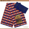 Bold Blue, Red & Gold Geometric African Print Fabric - 6 Yards